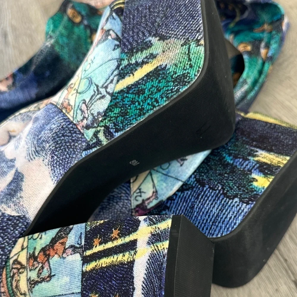 Dolls Kill Blue Multicolor Astrological Platform Heels - Picture 5 of 11